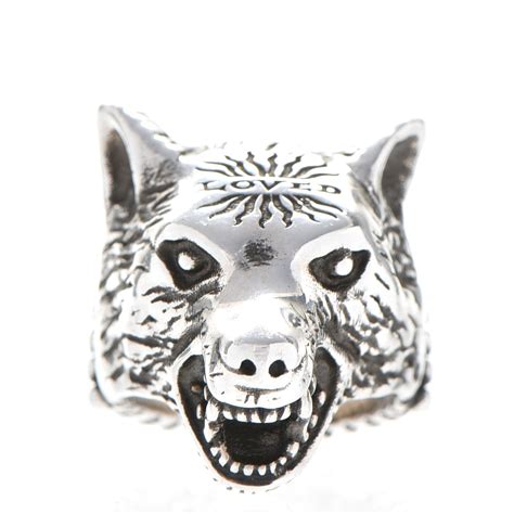 gucci ring wolf|forest wolf head ring.